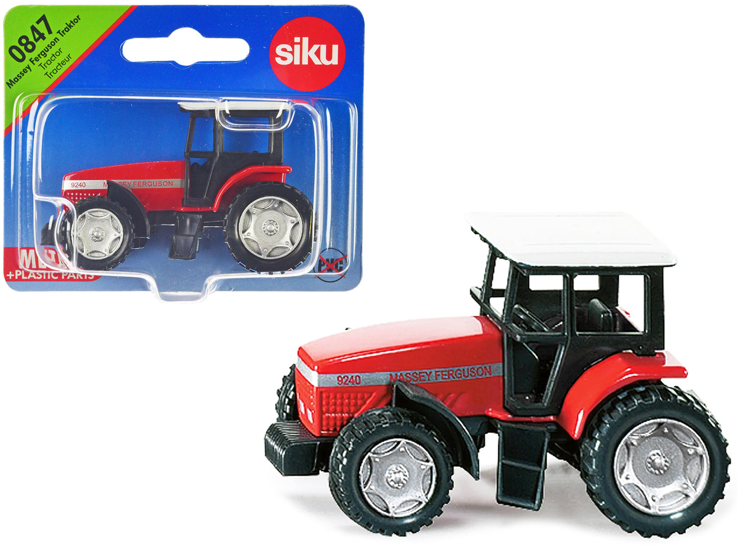 Massey Ferguson 9240 Tractor Red with White Top Diecast Model by Siku-DiecastModeler.com