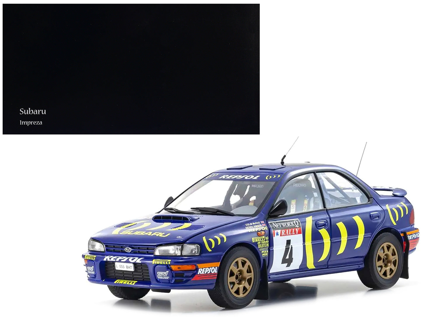 Subaru Impreza #4 Colin McRae - Derek Ringer Winner "RAC Rally" (1994) 1/18 Diecast Model Car by Kyosho-DiecastModeler.com