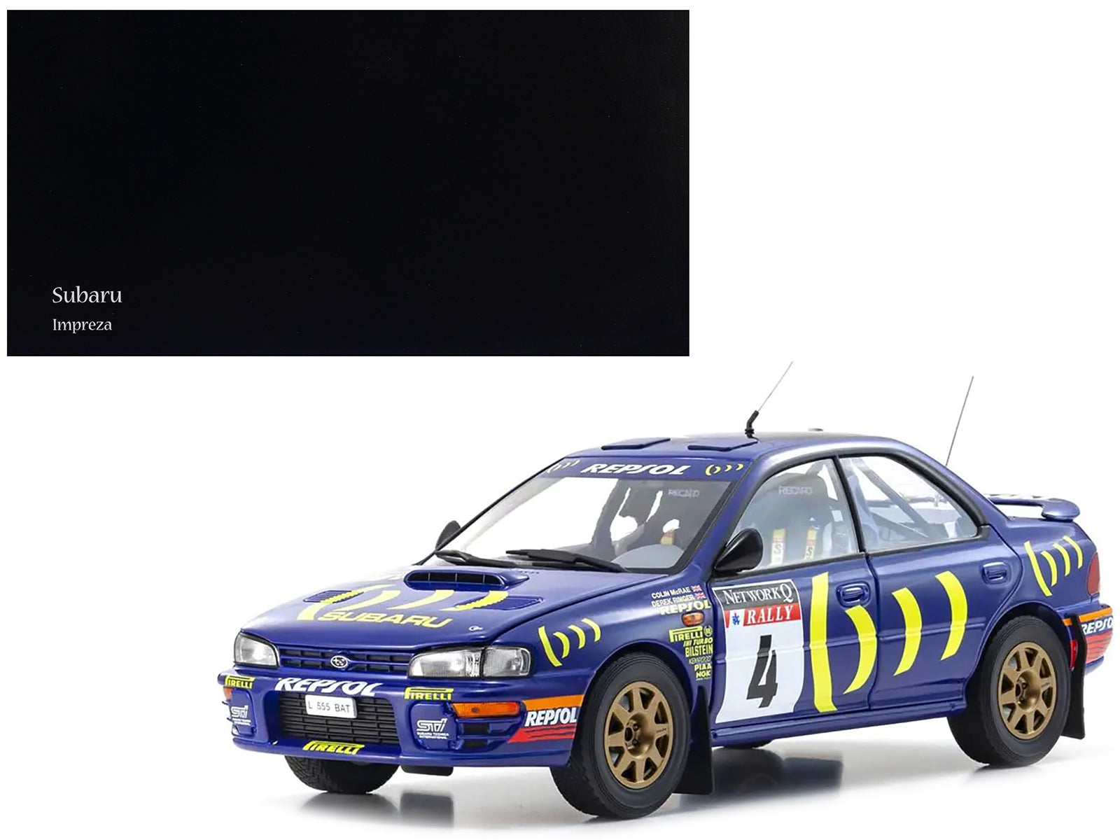 Subaru Impreza #4 Colin McRae - Derek Ringer Winner "RAC Rally" (1994) 1/18 Diecast Model Car by Kyosho-DiecastModeler.com