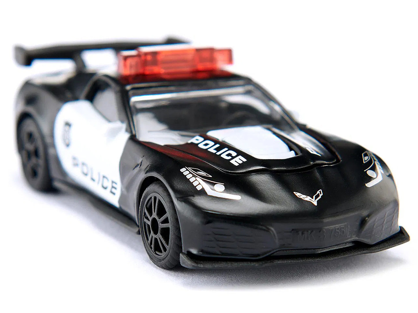 Chevrolet Corvette ZR1 Police Car Black and White Diecast Model Car by Siku-DiecastModeler.com