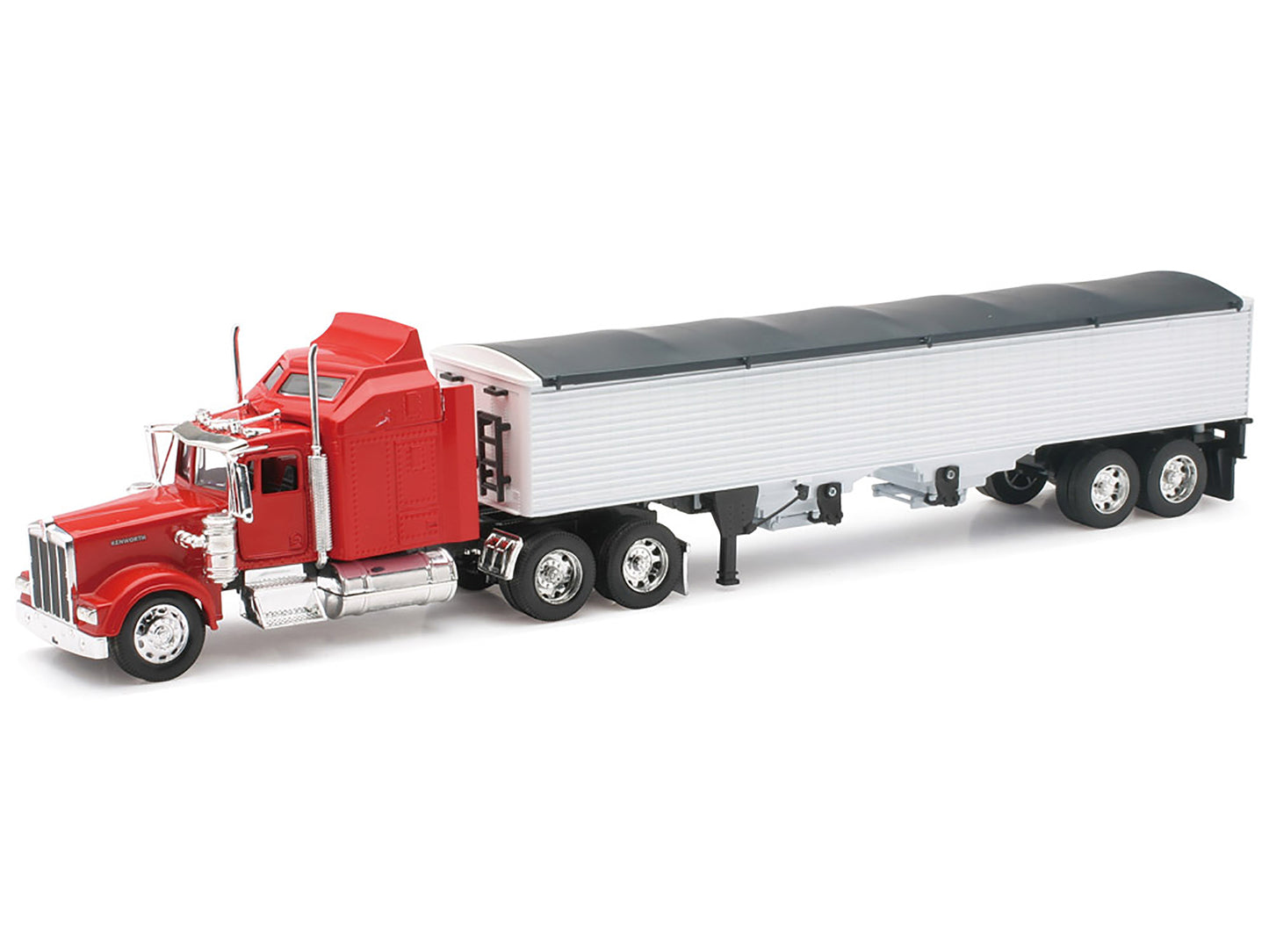 Kenworth W900 Grain Truck Red and White "Long Haul Truckers" Series 1/32 Diecast Model by New Ray-DiecastModeler.com