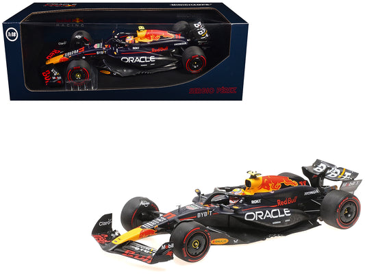 Red Bull Racing RB20 #11 Sergio Perez "Oracle" 2nd Place F1 Formula One "Bahrain GP" (2024) with Driver Limited Edition to 180 pieces Worldwide 1/18 Diecast Model Car by Minichamps-DiecastModeler.com