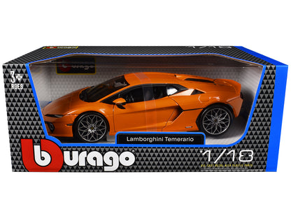 Lamborghini Temerario Orange Metallic 1/18 Diecast Model Car by Bburago-DiecastModeler.com