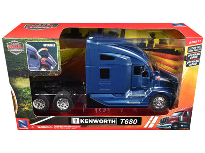 Kenworth T680 Truck Tractor Blue Metallic "Long Haul Truckers" Series 1/32 Diecast Model by New Ray