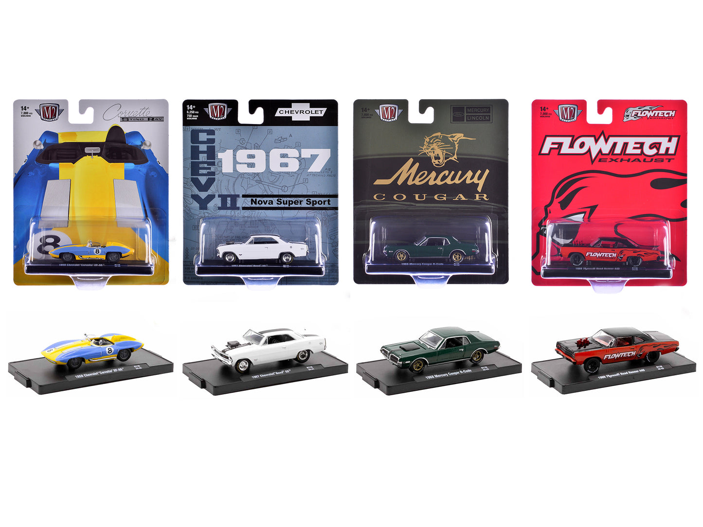 "Auto-Drivers" Set of 4 pieces in Blister Packs Release 116 Limited Edition to 7000 pieces Worldwide 1/64 Diecast Model Cars by M2 Machines-DiecastModeler.com