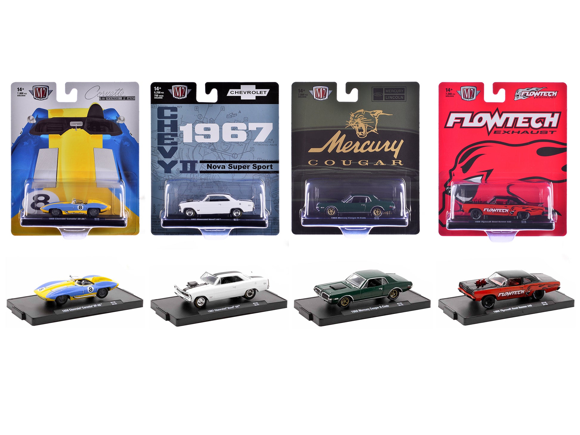 "Auto-Drivers" Set of 4 pieces in Blister Packs Release 116 Limited Edition to 7000 pieces Worldwide 1/64 Diecast Model Cars by M2 Machines-DiecastModeler.com