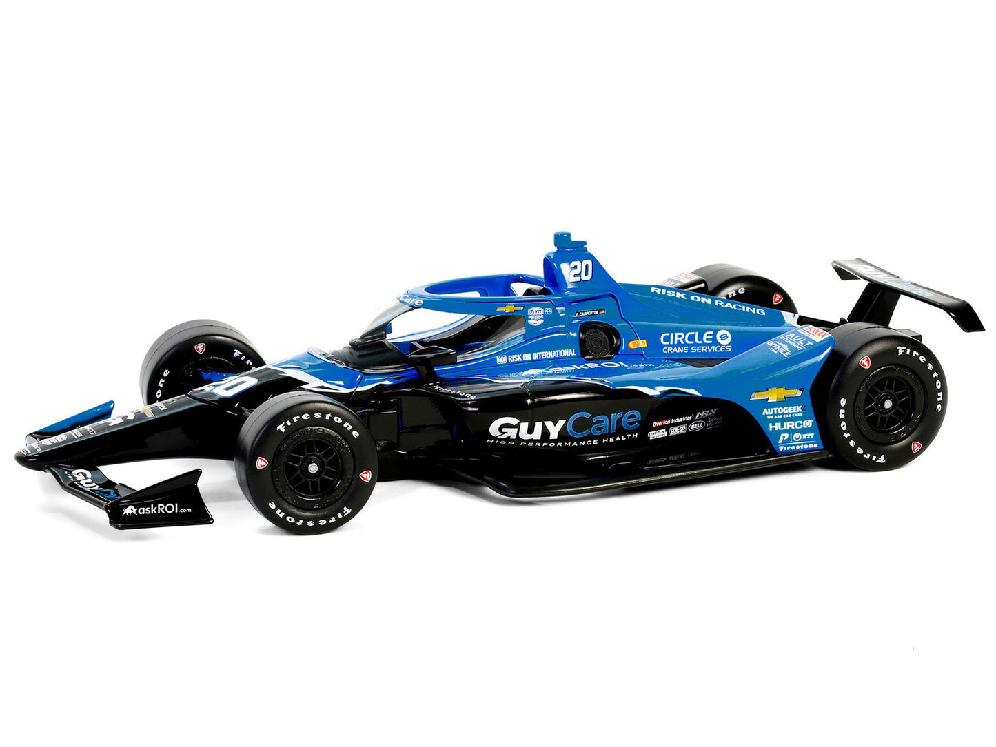 Dallara IndyCar #20 Ed Carpenter "Guy Care" Ed Carpenter Racing "NTT IndyCar Series" (2024) 1/18 Diecast Model Car by Greenlight-DiecastModeler.com