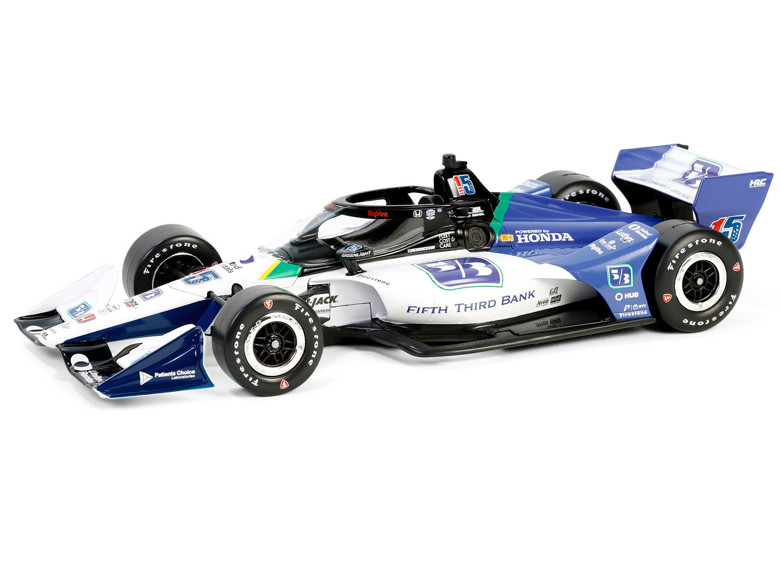 Dallara IndyCar #15 Graham Rahal "Fifth Third Bank" Rahal Letterman Lanigan Racing (Road Course Configuration) "NTT IndyCar Series" (2024) 1/18 Diecast Model Car by Greenlight-DiecastModeler.com