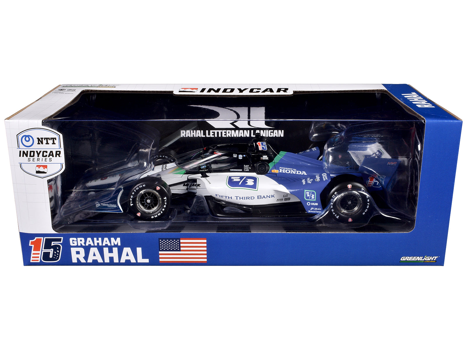 Dallara IndyCar #15 Graham Rahal "Fifth Third Bank" Rahal Letterman Lanigan Racing (Road Course Configuration) "NTT IndyCar Series" (2024) 1/18 Diecast Model Car by Greenlight-DiecastModeler.com