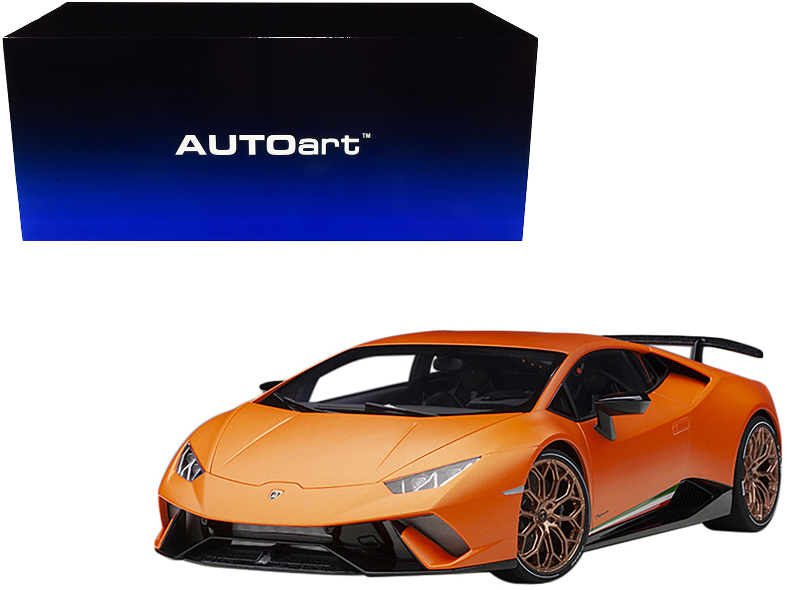 Lamborghini Huracan Performante Arancio Anthaeus / Matt Orange with Copper Wheels 1/12 Model Car by Autoart-DiecastModeler.com