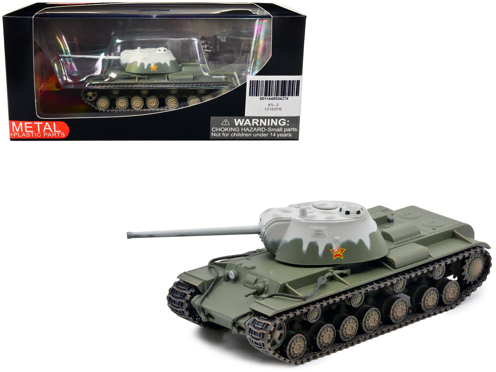 Soviet Kliment Voroshilov KV-3 Heavy Tank Winter Camouflage 1/72 Diecast Model by Panzerkampf-DiecastModeler.com