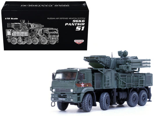 Pantsir S1 96K6 Self-Propelled Air Defense Weapon System "Victory Day Parade" Russian Army "Armor Premium" Series 1/72 Diecast Model by Panzerkampf-DiecastModeler.com