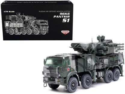 Pantsir S1 96K6 Self-Propelled Air Defense Weapon System Tri-Color Camouflage "Russia's Armed Forces" "Armor Premium" Series 1/72 Diecast Model by Panzerkampf-DiecastModeler.com