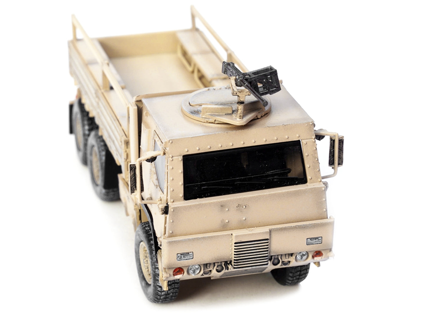 M1083 MTV (Medium Tactical Vehicle) Armored Cab Cargo Truck with Turret Desert Camouflage "US Army" "Armor Premium" Series 1/72 Diecast Model by Panzerkampf-DiecastModeler.com