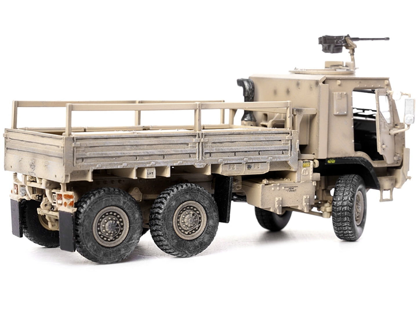 M1083 MTV (Medium Tactical Vehicle) Armored Cab Cargo Truck with Turret Desert Camouflage "US Army" "Armor Premium" Series 1/72 Diecast Model by Panzerkampf-DiecastModeler.com
