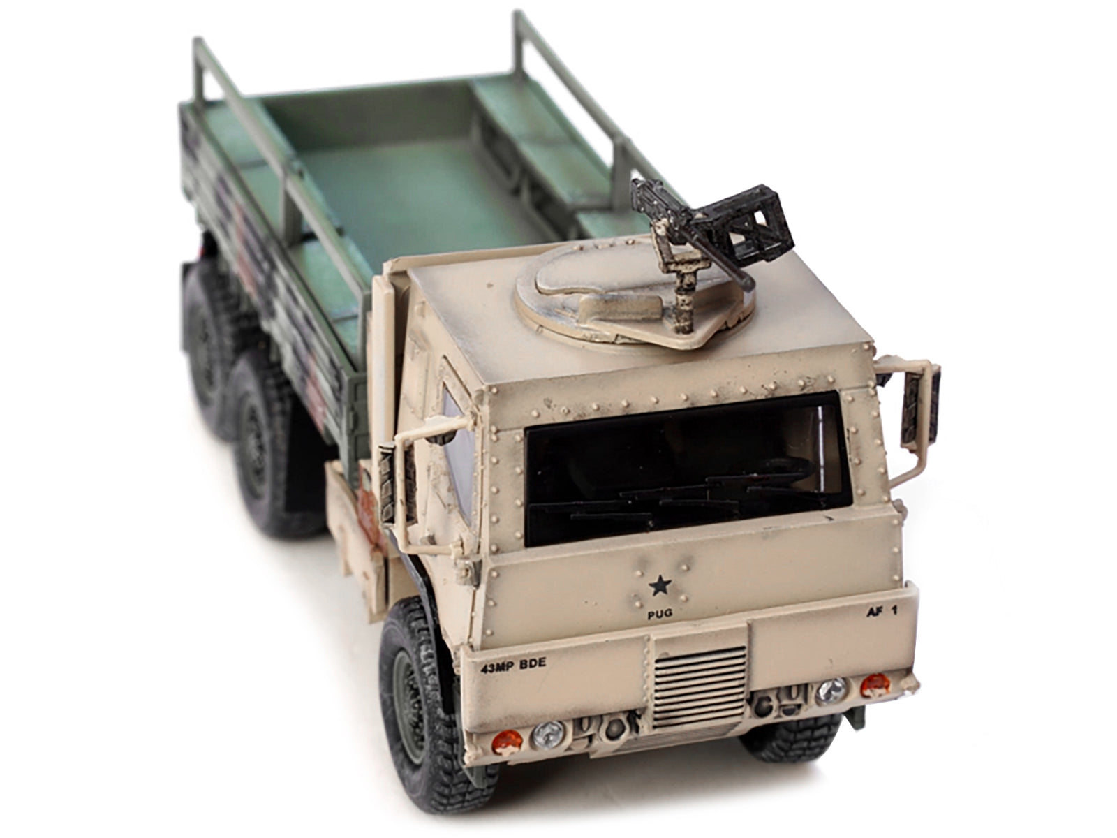 M1083 MTV (Medium Tactical Vehicle) Armored Cab Cargo Truck with Turret NATO Camouflage "US Army" "Armor Premium" Series 1/72 Diecast Model by Panzerkampf-DiecastModeler.com
