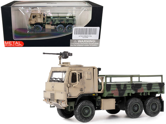M1083 MTV (Medium Tactical Vehicle) Armored Cab Cargo Truck with Turret NATO Camouflage "US Army" "Armor Premium" Series 1/72 Diecast Model by Panzerkampf-DiecastModeler.com