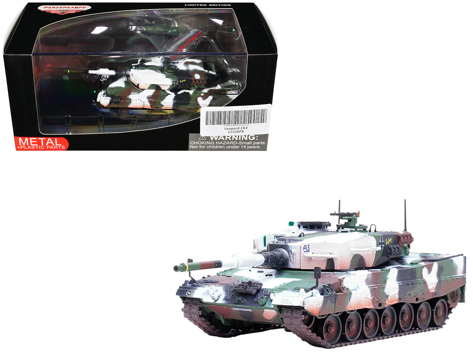 Leopard 2A4 Main Battle Tank with Snorkel "Winter Camouflage" German Army "Armor Premium" Series 1/72 Diecast Model by Panzerkampf-DiecastModeler.com