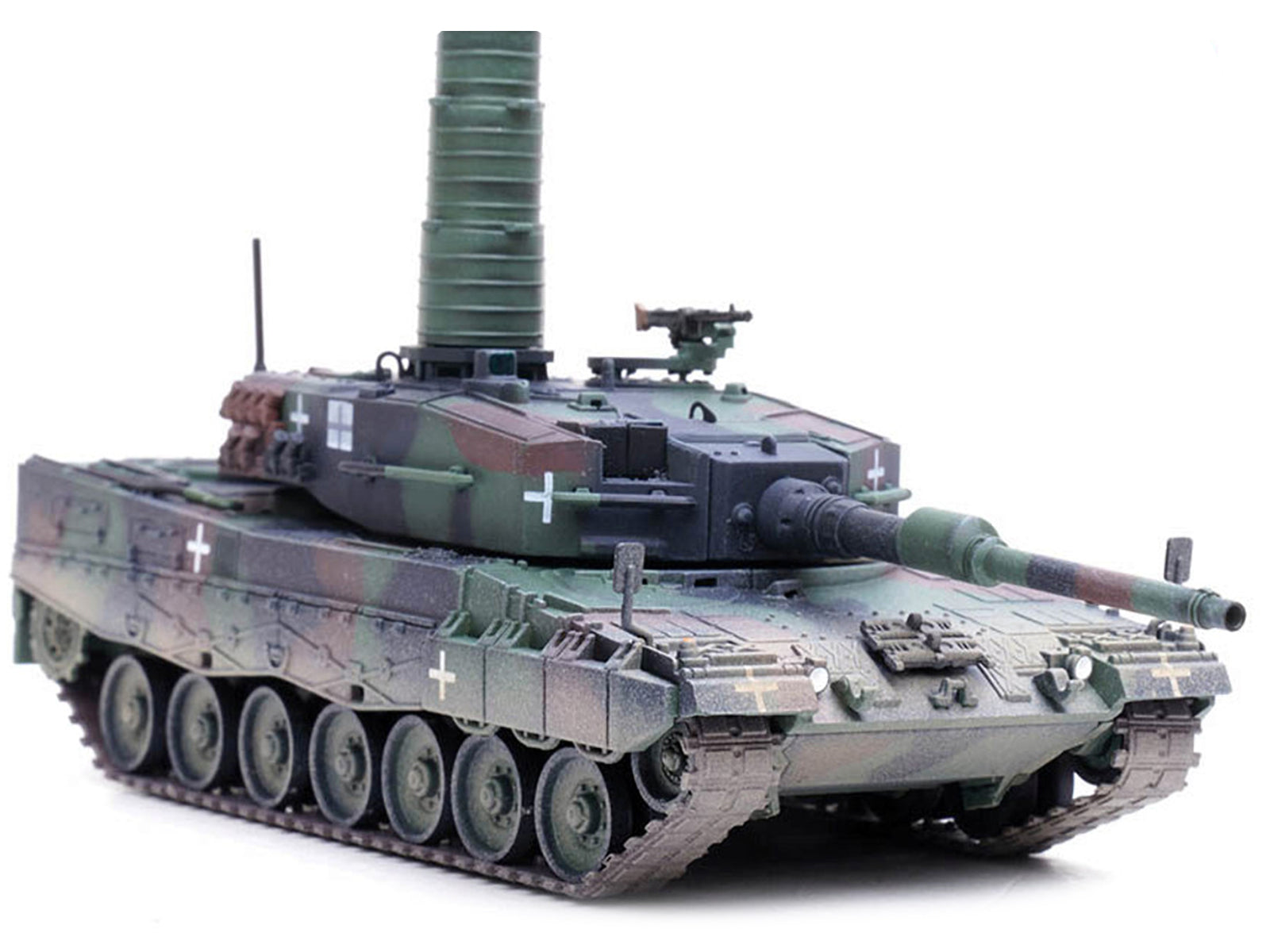 Leopard 2A4 Main Battle Tank with Snorkel "3-Tone Camouflage" Ukrainian Army "Armor Premium" Series 1/72 Diecast Model by Panzerkampf-DiecastModeler.com
