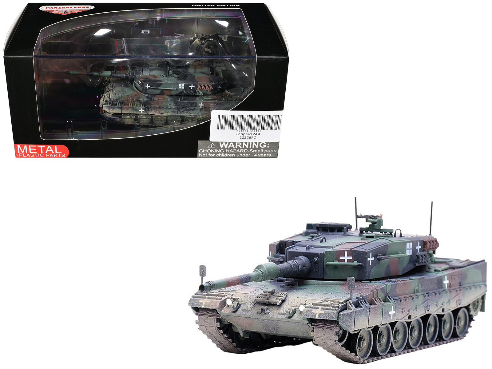 Leopard 2A4 Main Battle Tank with Snorkel "3-Tone Camouflage" Ukrainian Army "Armor Premium" Series 1/72 Diecast Model by Panzerkampf-DiecastModeler.com