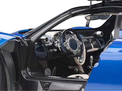 Pagani Huayra Metallic Blue with Black Top and Silver Wheels 1/12 Model Car by Autoart-DiecastModeler.com