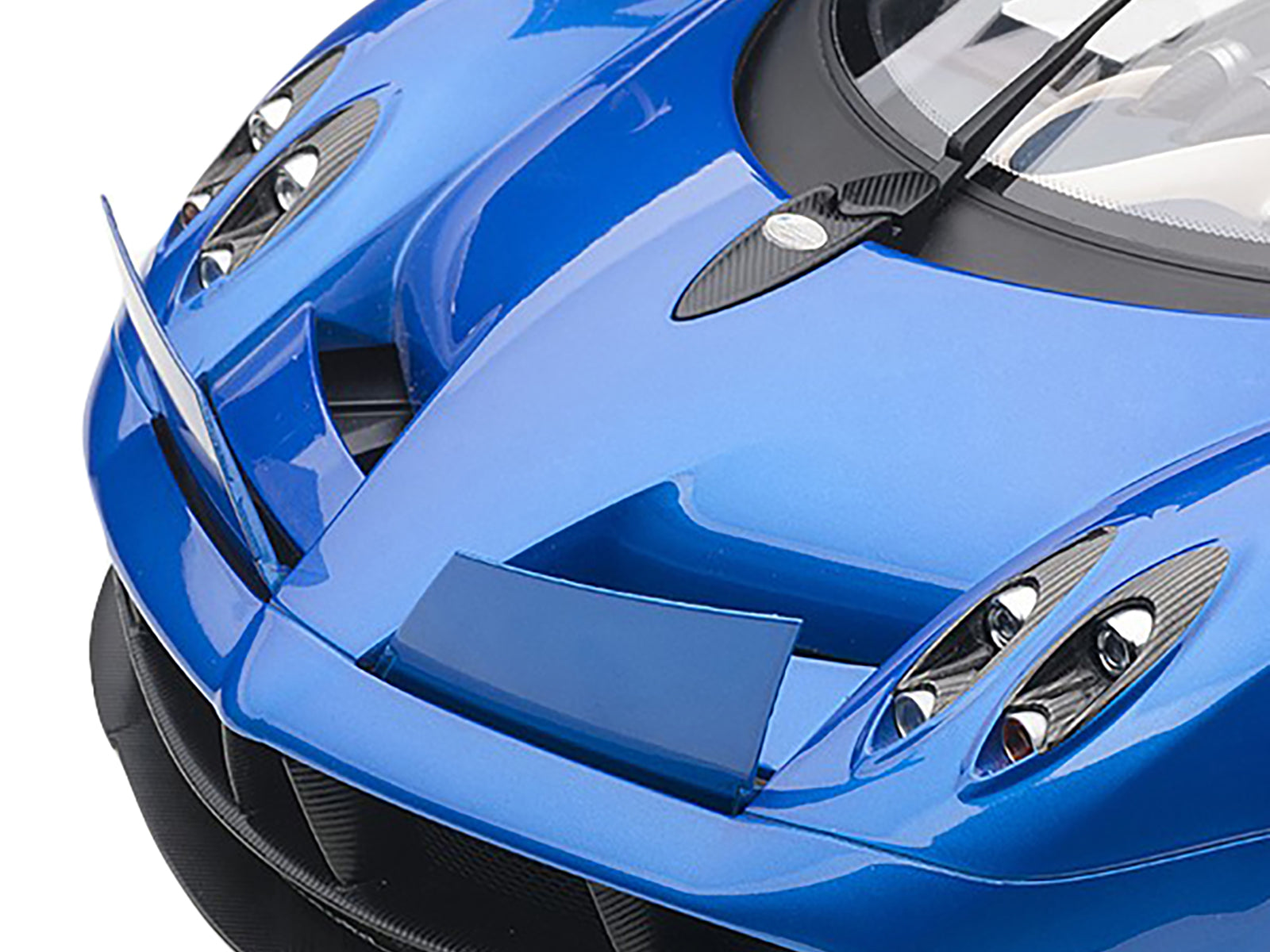 Pagani Huayra Metallic Blue with Black Top and Silver Wheels 1/12 Model Car by Autoart-DiecastModeler.com