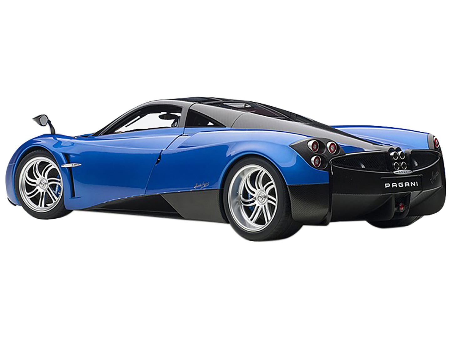 Pagani Huayra Metallic Blue with Black Top and Silver Wheels 1/12 Model Car by Autoart-DiecastModeler.com