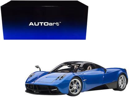 Pagani Huayra Metallic Blue with Black Top and Silver Wheels 1/12 Model Car by Autoart-DiecastModeler.com