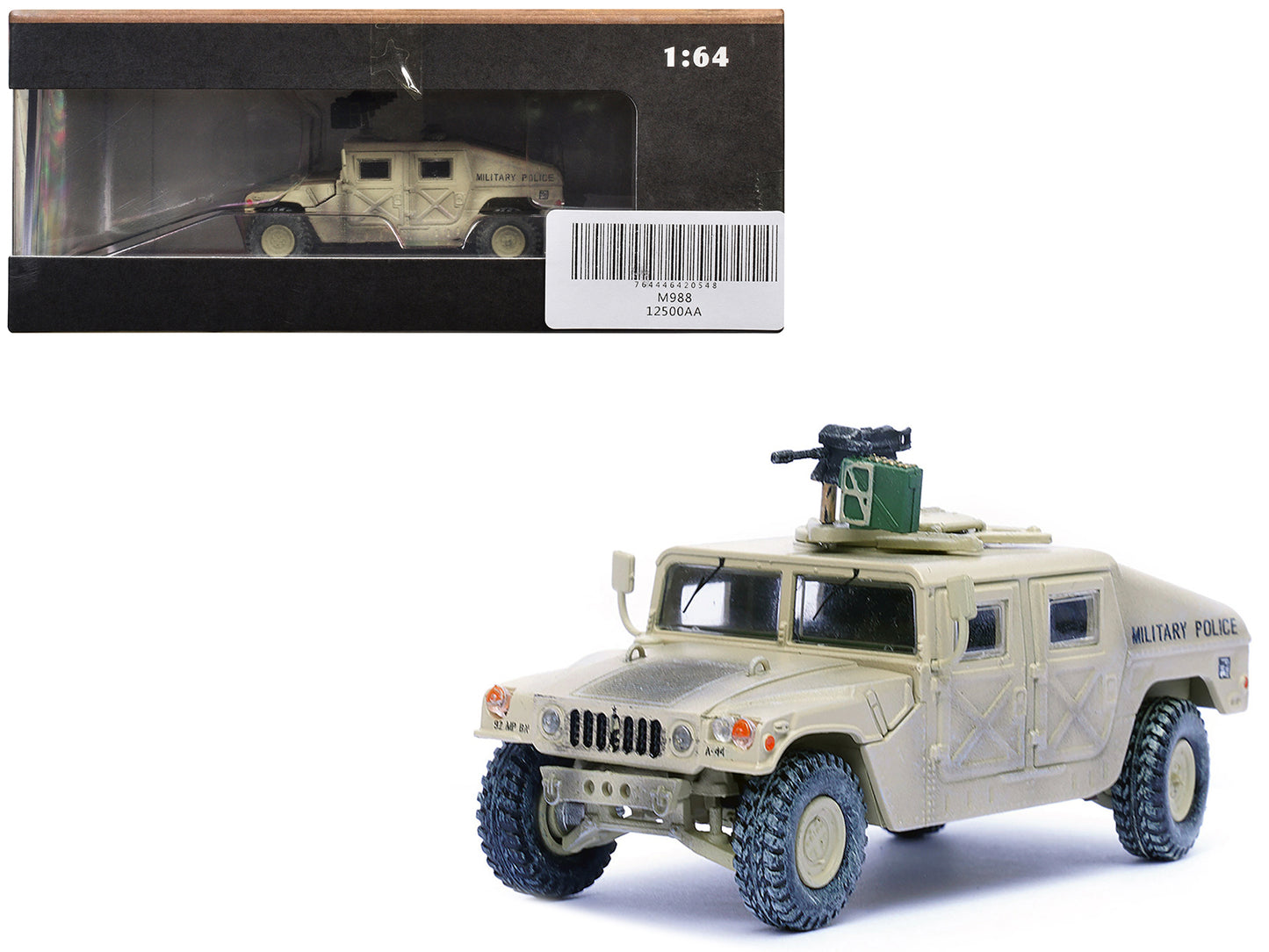 M988 Modern 4×4 Utility Vehicle with Grenade Launcher Desert Sand "Military Police 4th Traffic Platoon A company 92nd MP Battalion 89th MP Brigade Ad Daman Saudi Arabia Gulf War" (1990) "Military Miniature" Series 1/64 Diecast Model by Panzerkampf-DiecastModeler.com