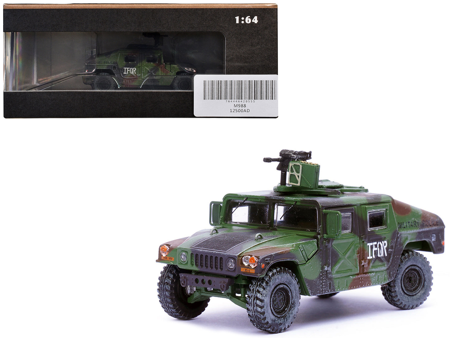 M988 Modern 4×4 Utility Vehicle with Grenade Launcher Camouflage "Military Police 65th Company 519th MP Battalion IFOR HQ ARRC Forward Brcko Bosnia and Herzegovina" (1996) "Military Miniature" Series 1/64 Diecast Model by Panzerkampf-DiecastModeler.com