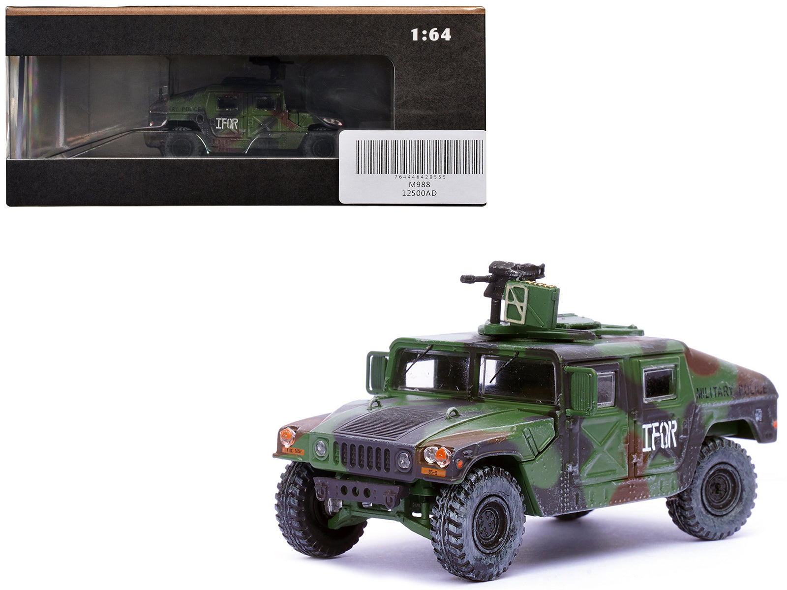 M988 Modern 4×4 Utility Vehicle with Grenade Launcher Camouflage "Military Police 65th Company 519th MP Battalion IFOR HQ ARRC Forward Brcko Bosnia and Herzegovina" (1996) "Military Miniature" Series 1/64 Diecast Model by Panzerkampf-DiecastModeler.com