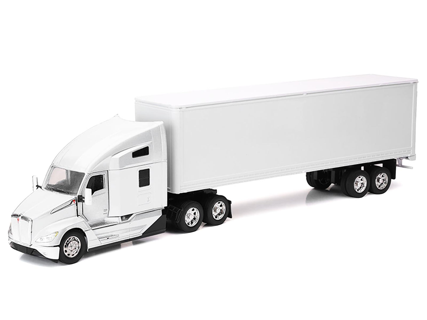 Kenworth T680 Truck White with Dry Van Trailer White "Long Haul Trucker" Series 1/32 Diecast Model by New Ray-DiecastModeler.com