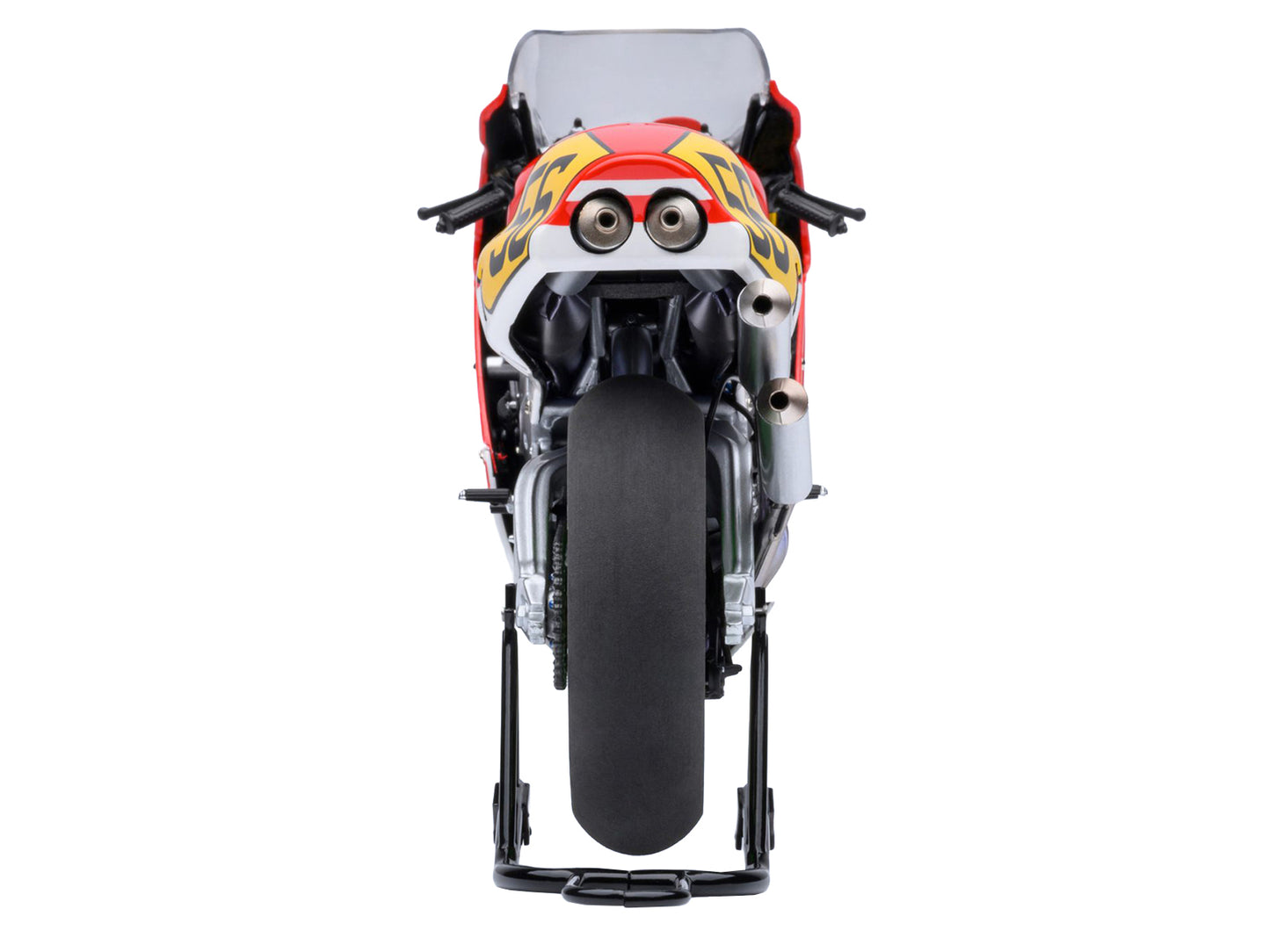 Honda NSR500 WGP500 Motorcycle #56 Red and White with Helmet "Baribari Legend" (1986) OVA 1/12 Model by Autoart