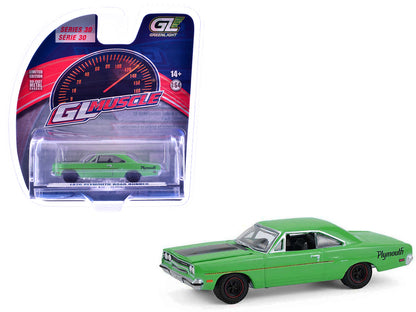 1970 Plymouth Road Runner Green with Black Hood Stripe "GreenLight Muscle" Series 30 1/64 Diecast Model Car by Greenlight