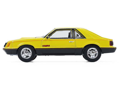 1979 Ford Mustang Cobra Fastback Bright Yellow with Cobra Good Graphics "GreenLight Muscle" Series 30 1/64 Diecast Model Car by Greenlight