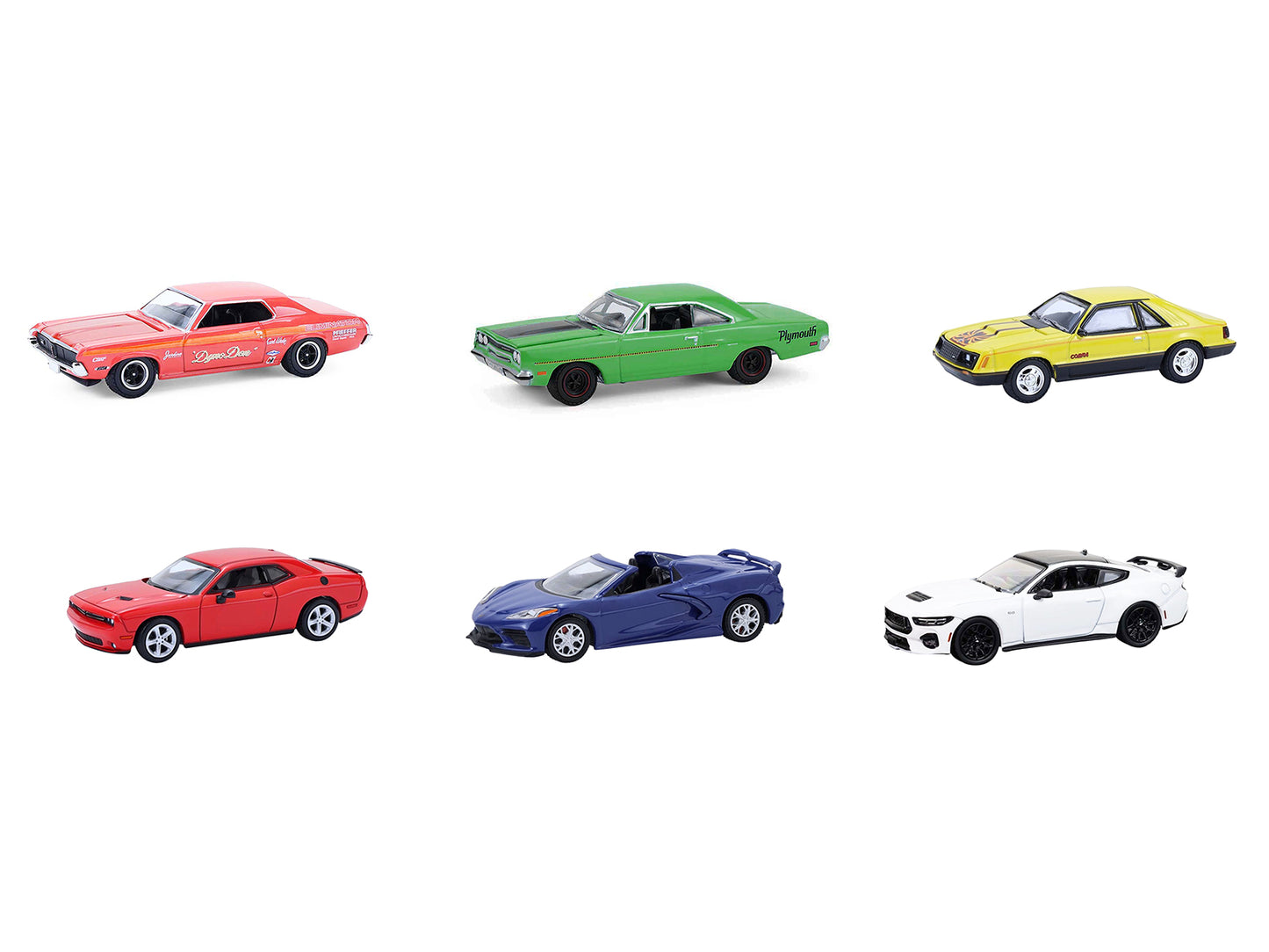 "GreenLight Muscle" Series 30 Set of 6 pieces 1/64 Diecast Model Cars by Greenlight