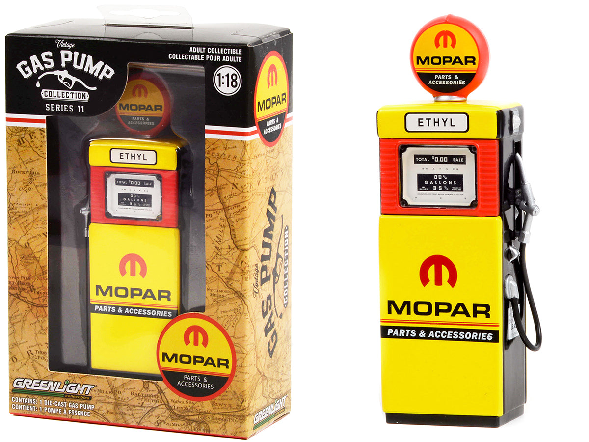 1951 Wayne 505 Gas Pump "MOPAR Parts & Accessories" Yellow "Vintage Gas Pumps" Series 11 1/18 Diecast Model by Greenlight-DiecastModeler.com
