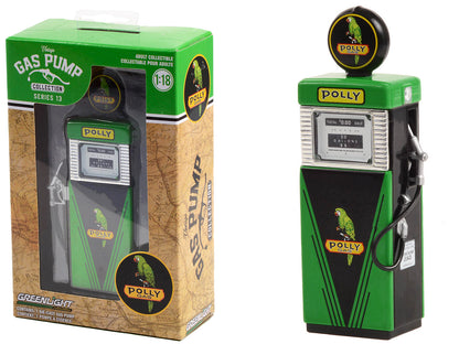 1951 Wayne 505 Gas Pump "Polly Gas" Green and Black "Vintage Gas Pumps" Series 13 1/18 Diecast Model by Greenlight-DiecastModeler.com