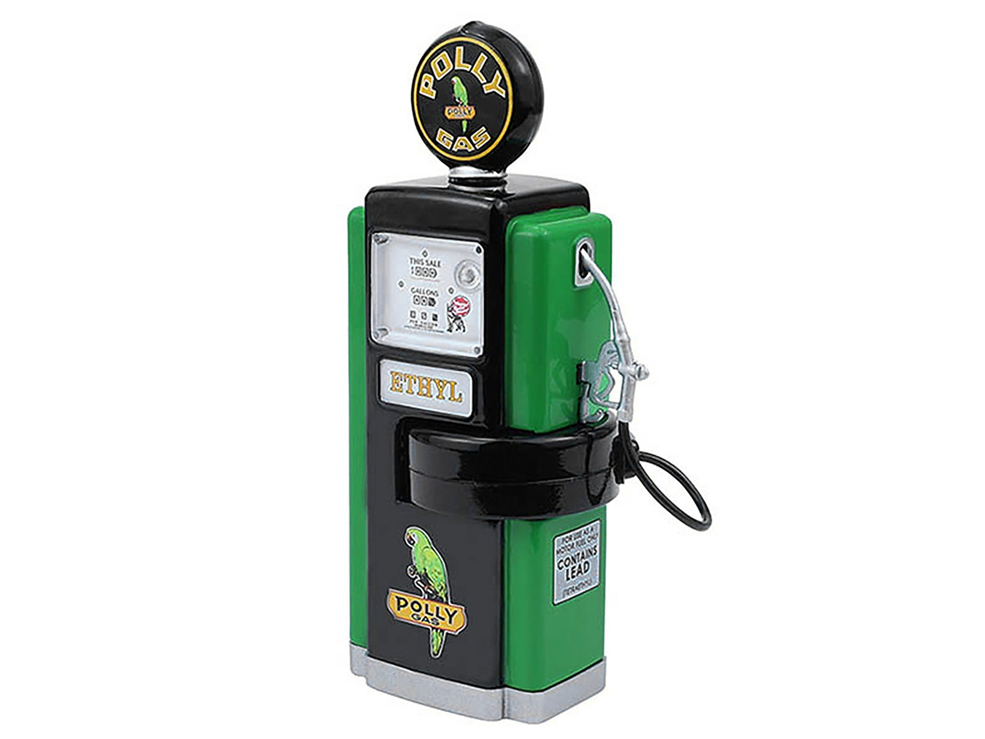 1948 Wayne 100-A Gas Pump "Polly Gas" Black and Green "Vintage Gas Pumps" Series 17 1/18 Diecast Replica by Greenlight-DiecastModeler.com