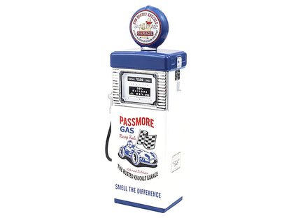 1951 Wayne 505 Gas Pump "Busted Knuckle Garage" White and Blue "Vintage Gas Pumps" Series 17 1/18 Diecast Replica by Greenlight