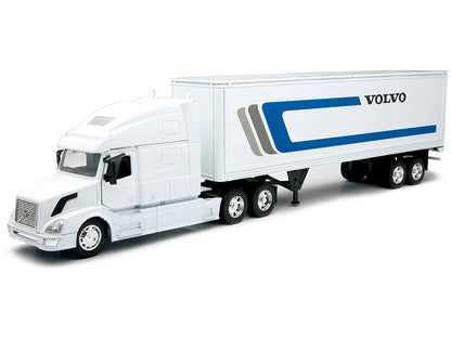 Volvo VN-780 Truck with Dry Van Trailer White "Long Haul Truckers" Series 1/32 Diecast Model by New Ray