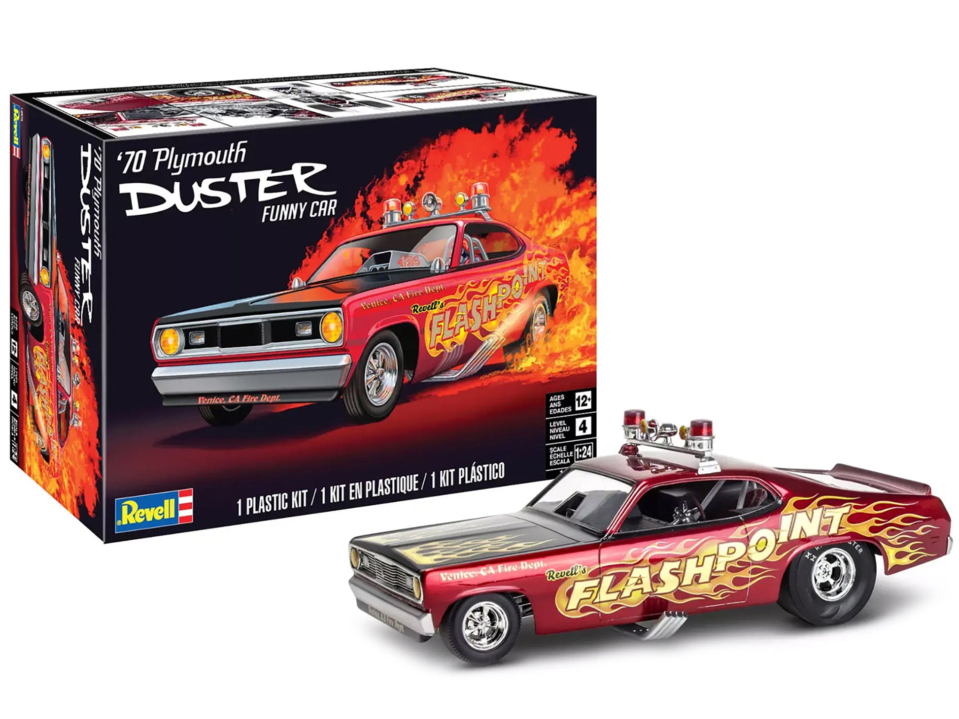 Level 4 Model Kit 1970 Plymouth Duster Funny Car 1/24 Scale Model by Revell-DiecastModeler.com