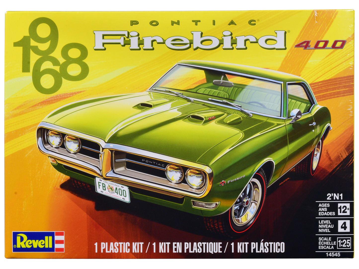 Level 4 Model Kit 1968 Pontiac Firebird 400 2-in-1 Kit 1/25 Scale Model by Revell-DiecastModeler.com