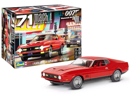 Level 4 Model Kit 1971 Ford Mustang Mach 1 James Bond 007 "Diamonds Are Forever" (1971) Movie 1/25 Scale Model by Revell-DiecastModeler.com
