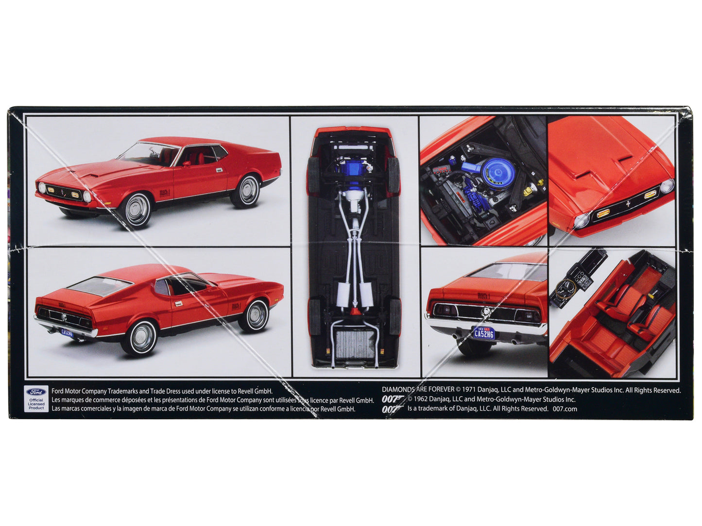 Level 4 Model Kit 1971 Ford Mustang Mach 1 James Bond 007 "Diamonds Are Forever" (1971) Movie 1/25 Scale Model by Revell-DiecastModeler.com