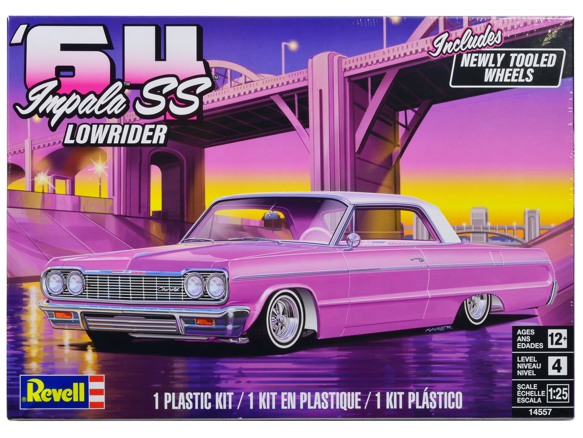 Level 4 Model Kit 1964 Chevrolet Impala SS Lowrider 1/25 Scale Model by Revell-DiecastModeler.com