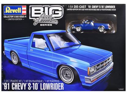 Level 4 Model Kit 1991 Chevrolet S-10 Lowrider Pickup Truck with 1/64 Diecast Version Included "Big + Little Series" 1/25 Scale Model by Revell-DiecastModeler.com
