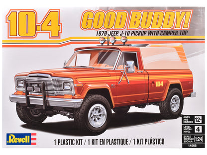 Level 4 Model Kit 1979 Jeep J-10 Pickup Truck with Camper Top 1/24 Scale Model by Revell