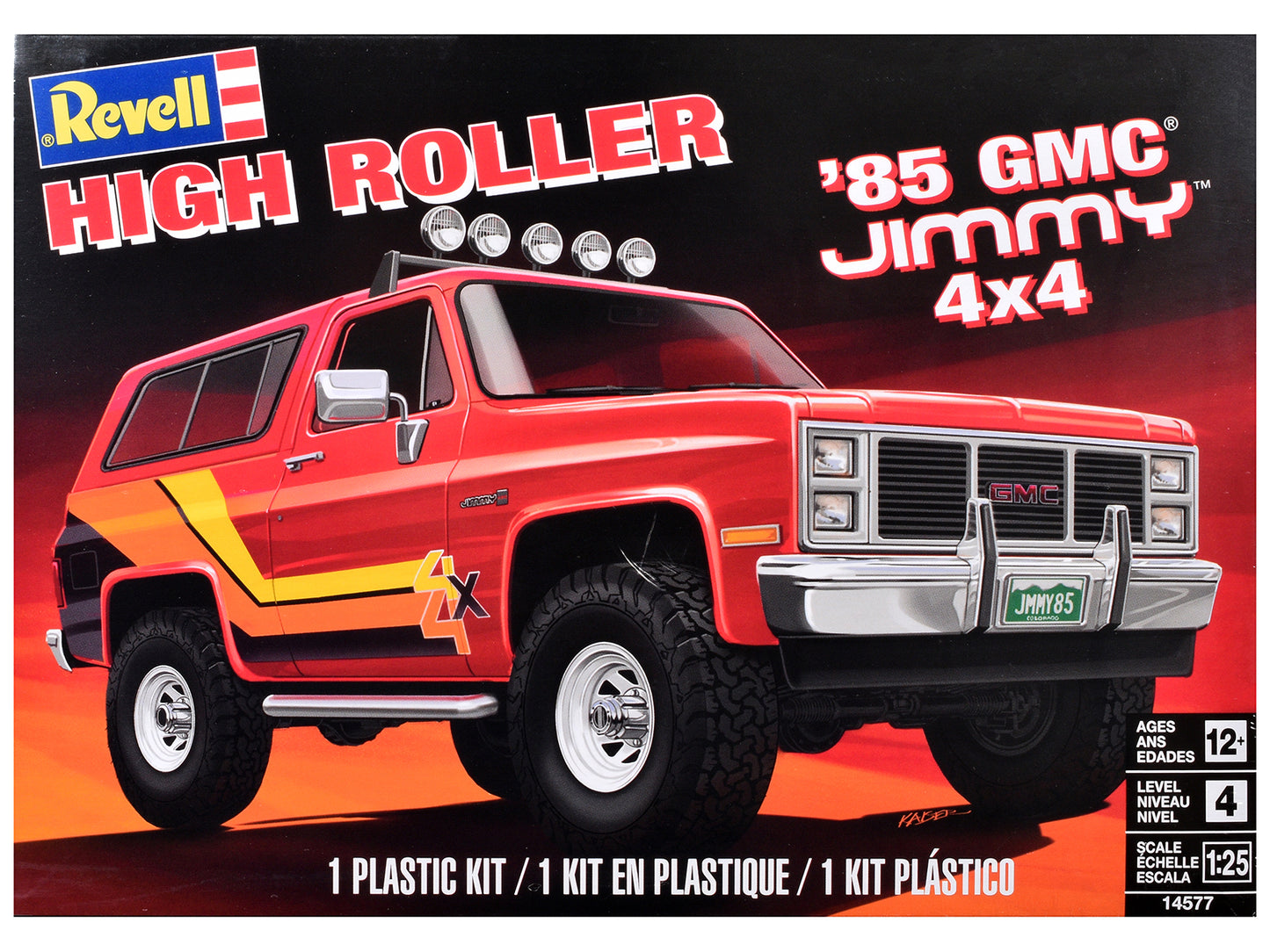 Level 4 Model Kit 1985 GMC Jimmy 4x4 "High Roller" 1/25 Scale Model by Revell-DiecastModeler.com