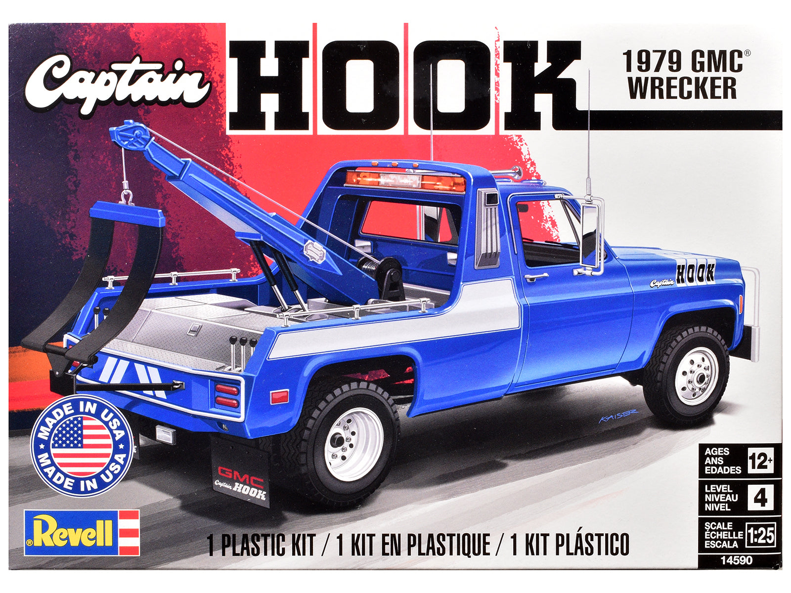 Level 4 Model Kit 1979 GMC Wrecker Tow Truck "Captain Hook" 1/25 Scale Model by Revell-DiecastModeler.com